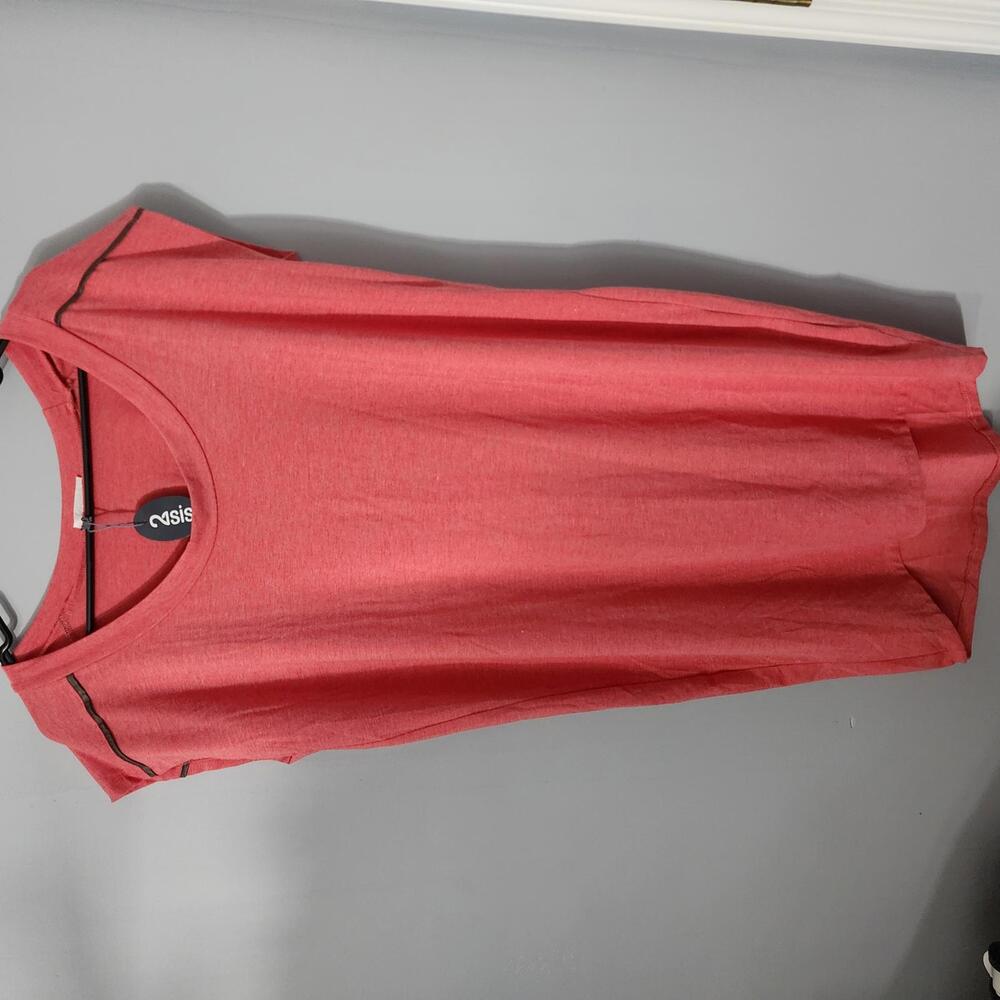 #2. 2sis Womens Orange T-Shirt Dress‎ Sleeveless Casual Size 2 Made in Israel